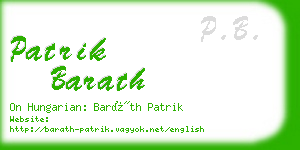 patrik barath business card